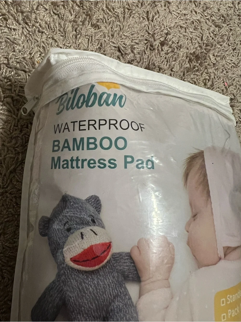 Waterproof Bamboo Mattress Pad for baby- white